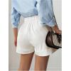 image:imageMakeMeChic Womens High Waist Wide Leg Shorts Dressy Shorts Work BusinessWhite