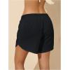 image:imageMakeMeChic Womens High Waisted Beach Cover Up Shorts Mesh Sheer Casual Loose Fit Linen ShortsBlack