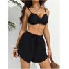 image:imageMakeMeChic Womens High Waisted Beach Cover Up Shorts Mesh Sheer Casual Loose Fit Linen ShortsBlack B