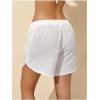 image:imageMakeMeChic Womens High Waisted Beach Cover Up Shorts Mesh Sheer Casual Loose Fit Linen ShortsWhite