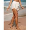 image:imageMakeMeChic Womens High Waisted Beach Cover Up Shorts Mesh Sheer Casual Loose Fit Linen ShortsWhite