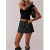 image:imageMakeMeChic Womens Jean Denim Skirt Shorts Y2k Mini Skirt Denim Skorts StreetwearBlack