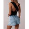image:imageMakeMeChic Womens Jean Denim Skirt Shorts Y2k Mini Skirt Denim Skorts StreetwearLight Wash