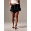 image:imageMakeMeChic Womens Lace Striped Mini Shorts Drawstring Waist Y2K Micro ShortsBlack