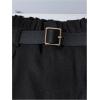 image:imageMakeMeChic Womens Lace Trim Belted Mini Shorts Pleated Ruffle High Waisted Y2K ShortsBlack