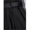 image:imageMakeMeChic Womens Lace Trim Belted Mini Shorts Pleated Ruffle High Waisted Y2K ShortsBlack