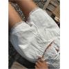 image:imageMakeMeChic Womens Lace Trim Wide Leg Shorts Drawstring Waist Embroidery Boho Vacation ShortsWhite