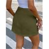 image:imageMakeMeChic Womens Linen Wide Leg Mini Shorts Split Hem High Waist Zip Summer SkortsGreen