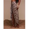 image:imageMakeMeChic Womens Mesh Swimsuit Coverups Zebra Striped Tie Knot Sarong Wrap Beach SkirtMulticolor