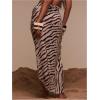 image:imageMakeMeChic Womens Mesh Swimsuit Coverups Zebra Striped Tie Knot Sarong Wrap Beach SkirtMulticolor