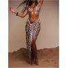 image:imageMakeMeChic Womens Mesh Swimsuit Coverups Zebra Striped Tie Knot Sarong Wrap Beach SkirtMulticolor