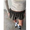 image:imageMakeMeChic Womens Plaid Bubble Shorts Blommer Low Waist Puffy Cute Balloon Shorts SkortsBrown