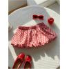 image:imageMakeMeChic Womens Plaid Gingham Bubble Shorts Elastic Waist Button Front Y2k Boxer ShortsMulticolor