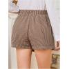 image:imageMakeMeChic Womens Plaid Shorts Houndstooth Wrap Front Bow Knot Tie Side Work Office Skort Brown Large