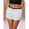 image:imageMakeMeChic Womens Polka Dots Mini Shorts Casual Low Waisted Wide Leg Shorts with PocketsBlack and White