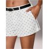 image:imageMakeMeChic Womens Polka Dots Mini Shorts Casual Low Waisted Wide Leg Shorts with PocketsBlack and White