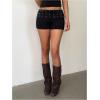 image:imageMakeMeChic Womens Rivet Studded Micro Shorts Elastic Low Waisted Punk Y2K Fall Mini ShortsBlack