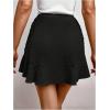 image:imageMakeMeChic Womens Ruffle Tiered Skorts Bow Knot Wrap Flared Hem Polka Dots Plain Summer ShortsBlack