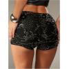 image:imageMakeMeChic Womens Sequin Micro Mini Shorts Sparkly Low Waist Party Night Out Hot PantsBlack