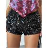 image:imageMakeMeChic Womens Sequin Sparkly Micro Shorts Glitter Low Waist Rave Party Booty ShortsBlack