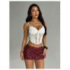 image:imageMakeMeChic Womens Sequin Sparkly Shorts Mini Micro Glitter Y2k Party Low Rise SkortRed