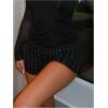 image:imageMakeMeChic Womens Sparkly Rhinestone Mini Shorts Elastic High Waisted Party Y2K ShortsBlack
