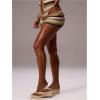 image:imageMakeMeChic Womens Striped Crochet Mini Skirt Cover Ups Tie Front Beach Short SkirtsBrown