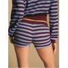 image:imageMakeMeChic Womens Striped Elastic Waist Mini Shorts Low Rise Straight Leg Y2K Micro ShortsMulticolor