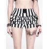image:imageMakeMeChic Womens Striped Ruffle Micro Shorts High Waist Tiered Y2k Gothic Bloomer ShortsBlack and White