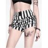 image:imageMakeMeChic Womens Striped Ruffle Micro Shorts High Waist Tiered Y2k Gothic Bloomer ShortsBlack and White