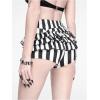 image:imageMakeMeChic Womens Striped Ruffle Micro Shorts High Waist Tiered Y2k Gothic Bloomer ShortsBlack and White