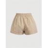 image:imageMakeMeChic Womens Striped Track Shorts Elastic High Waist Straight Leg ShortsKhaki
