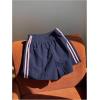 image:imageMakeMeChic Womens Striped Wide Leg Short Elastic Waist Loose Fit Summer ShortsBlue