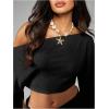 image:imageMakeMeChic Womens Summer 2 Piece Sets Poncho Crop Tops Wrap Skirt Swimsuit Coverup Beach Vacation OutfitsBlack