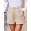 image:imageMakeMeChic Womens Summer Dressy Casual Shorts Plaid Elastic High Waisted Tailored Shorts Work Wide Leg Mini ShortsApricot