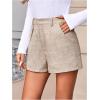 image:imageMakeMeChic Womens Summer Dressy Casual Shorts Plaid Elastic High Waisted Tailored Shorts Work Wide Leg Mini ShortsApricot