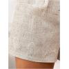 image:imageMakeMeChic Womens Summer Dressy Casual Shorts Plaid Elastic High Waisted Tailored Shorts Work Wide Leg Mini ShortsApricot Embroidery