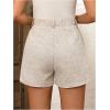 image:imageMakeMeChic Womens Summer Dressy Casual Shorts Plaid Elastic High Waisted Tailored Shorts Work Wide Leg Mini ShortsApricot Embroidery
