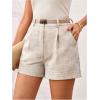 image:imageMakeMeChic Womens Summer Dressy Casual Shorts Plaid Elastic High Waisted Tailored Shorts Work Wide Leg Mini ShortsApricot Solid
