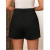 image:imageMakeMeChic Womens Summer Dressy Casual Shorts Plaid Elastic High Waisted Tailored Shorts Work Wide Leg Mini ShortsBlack Solid