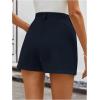 image:imageMakeMeChic Womens Summer Dressy Casual Shorts Plaid Elastic High Waisted Tailored Shorts Work Wide Leg Mini ShortsBlue