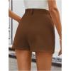 image:imageMakeMeChic Womens Summer Dressy Casual Shorts Plaid Elastic High Waisted Tailored Shorts Work Wide Leg Mini ShortsCoffee Brown