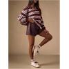 image:imageMakeMeChic Womens Summer Satin Sweat Shorts Y2k Wide Leg Lounge Running Shorts BoxersMaroon