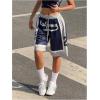 image:imageMakeMeChic Womens Summer Shorts Y2K Baggy High Waisted Bermuda Shorts Letter Printed ShortMulticolor