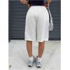image:imageMakeMeChic Womens Summer Shorts Y2K Baggy High Waisted Bermuda Shorts Letter Printed ShortWhite
