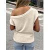 image:imageMakeMeChic Womens Summer Swimsuit Coverup Off The Shoulder Tops Knit Vacation Beach Cover UpsApricot