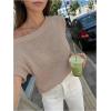 image:imageMakeMeChic Womens Summer Swimsuit Coverup Off The Shoulder Tops Knit Vacation Beach Cover UpsBeige