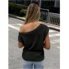 image:imageMakeMeChic Womens Summer Swimsuit Coverup Off The Shoulder Tops Knit Vacation Beach Cover UpsBlack