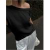 image:imageMakeMeChic Womens Summer Swimsuit Coverup Off The Shoulder Tops Knit Vacation Beach Cover UpsBlack