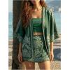 image:imageMakeMeChic Womens Summer Tropical Print High Waisted Shorts Wide Leg Boho Vacation SkortsBoho Green